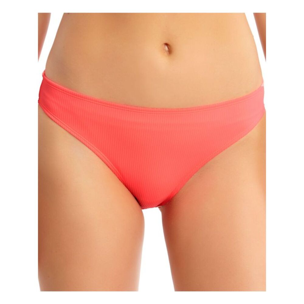CALIFORNIA WAVES Women's Orange Stretch Ribbed Hipster Swimsuit Bottom XL